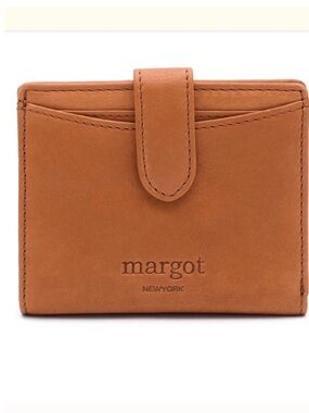 Margot New York Lizzie Small Bifold Wallet in Cognac,  NWT